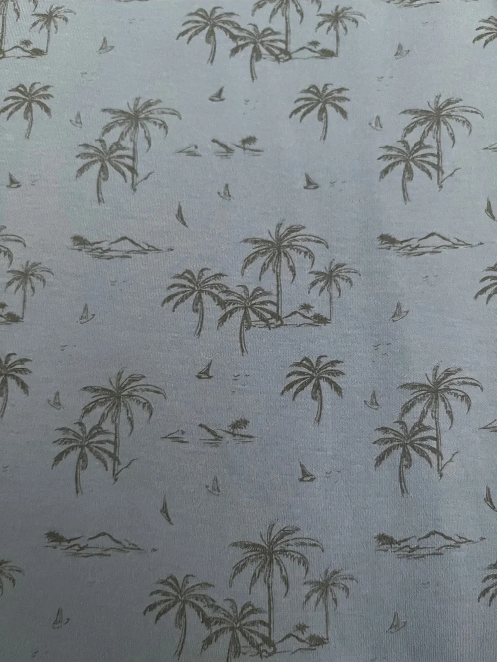 Feather Baby Blue Palm-Print Sleeveless One-Piece Bodysuit